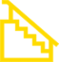 Icône d'un escalier de sous-sol (jaune)