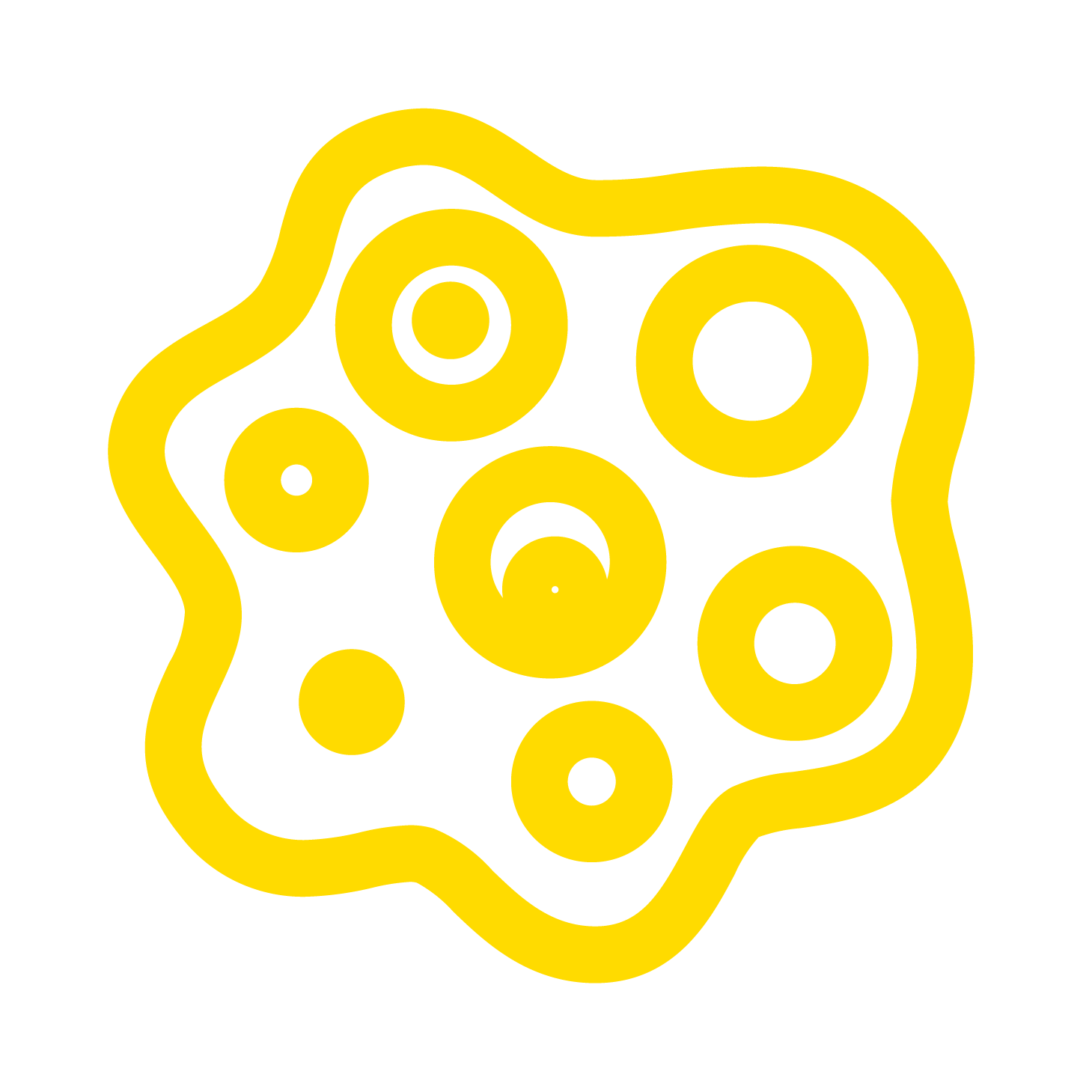 icône d'une tache d'humidité (jaune)